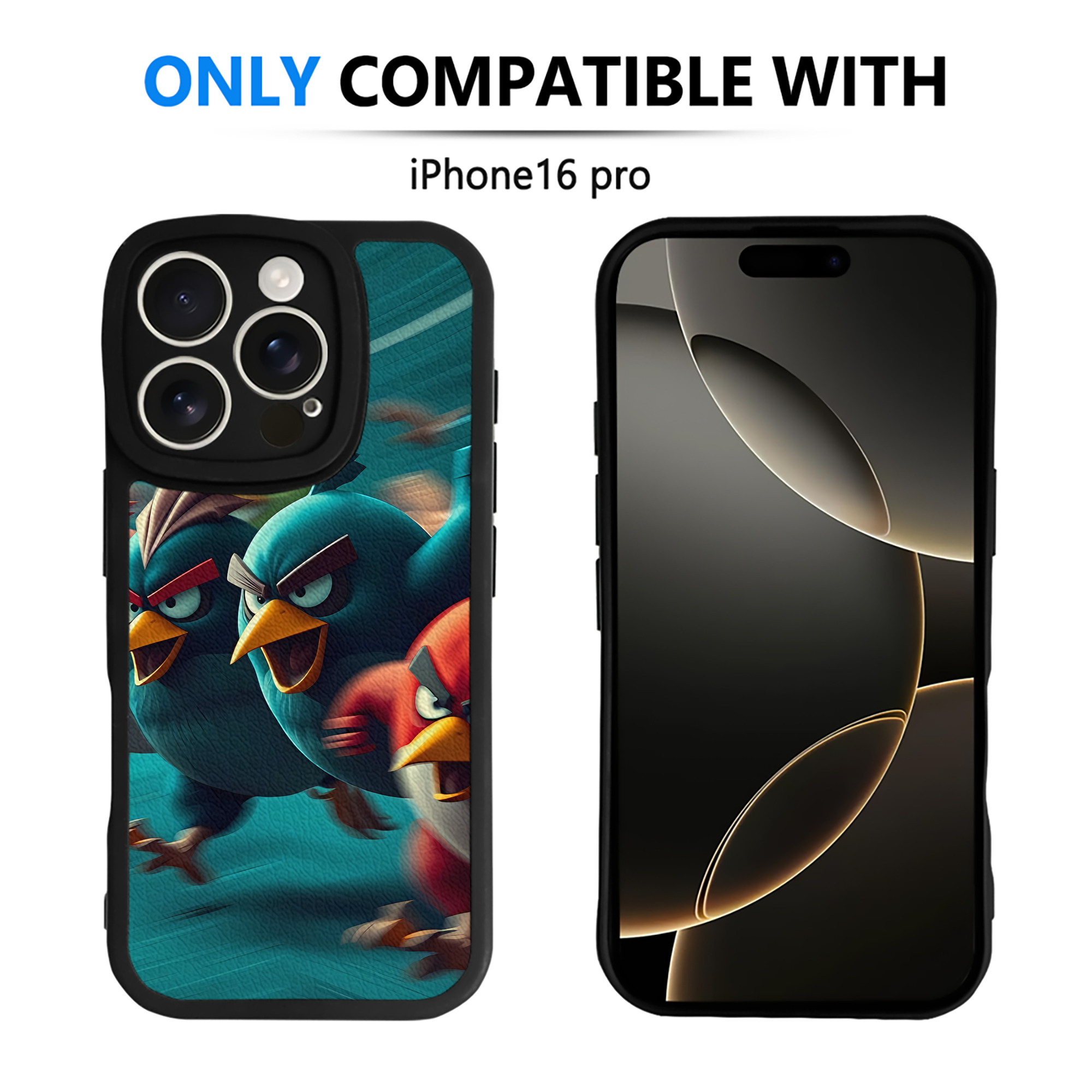 （画像用） Angry Birds アングリーバード 【iPhone 16シリーズ対応】シリコンスマホケース（レザー調） 材質：シリコン